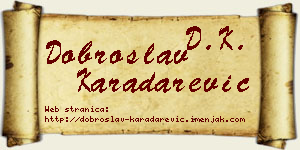 Dobroslav Karadarević vizit kartica